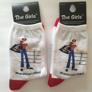 2 x The Girls 60% Cotton Socks Women's Sz.9-11